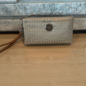 Tommy Hilfiger Gold logo wristlet